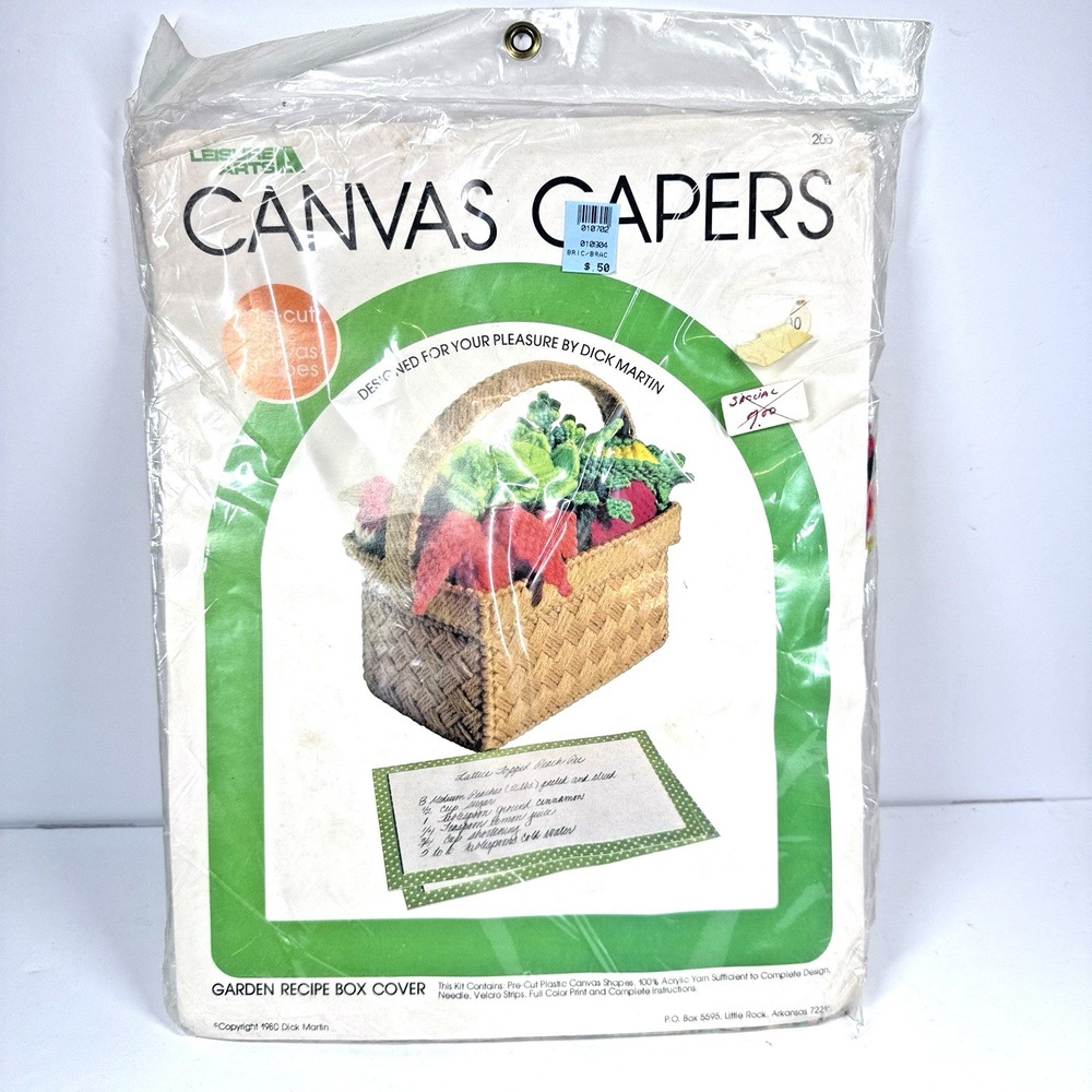 Canvas Capers Garden Fresh Magnets #202 Corn & celery Plastic Canvas Kit 1980!!!